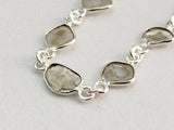5-6mm Gray Diamond Slice Connector Chains 925 Silver Chain Wire Wrapped