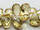 10x12mm-11x15mm Lemon Quartz Micro Faceted Pear Shaped Briolettes, Lemon Quartz