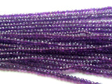 3.5mm Purple Amethyst Micro Faceted Rondelles, Purple Amethyst Rondelle, 13 In