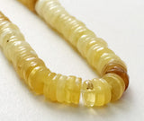 6mm Yellow Opal Bead, Yellow Opal Plain Tyre Bead, Yellow Opal Spacer Bead, 8 In