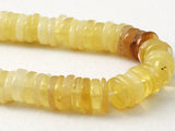 6mm Yellow Opal Bead, Yellow Opal Plain Tyre Bead, Yellow Opal Spacer Bead, 8 In