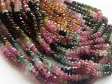 4-4.5mm Multi Tourmaline Faceted Rondelle Beads, Multi Tourmaline For Necklace