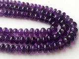 7-11mm Amethyst Plain Rondelle Bead, Natural Purple Amethyst Plain Rondelle Bead