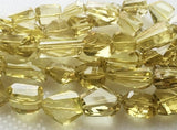 11-26 mm Lemon Quartz Beads, Lemon Faceted Tumble Beads, Step Cut, Lemon Quartz