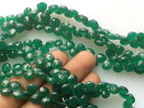 7 mm Green Onyx Faceted Heart Briolettes, Green Onyx Faceted Heart Bead, Emerald