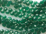 7 mm Green Onyx Faceted Heart Briolettes, Green Onyx Faceted Heart Bead, Emerald