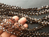 6 mm Smoky Quartz Faceted Heart Briolette, Smoky Quartz Briolette Beads, Faceted