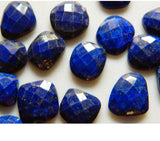 10x11mm-13x15mm Lapis Lazuli Natural Cabochon, Faceted For Jewelry, Blue