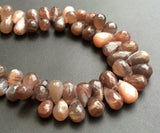 5x7 mm-7x11 mm Chocolate Moonstone Faceted Teardrop Beads, Chocolate Moonstone