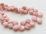 8-13mm Pink Opal Plain Heart Bead, Peruvian Pink Opal Heart Briolette, Pink Opal