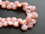 8-13mm Pink Opal Plain Heart Bead, Peruvian Pink Opal Heart Briolette, Pink Opal