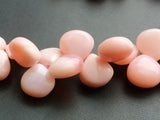 8-13mm Pink Opal Plain Heart Bead, Peruvian Pink Opal Heart Briolette, Pink Opal