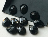 14x10mm Black Onyx Faceted Pear Cabochon, Black Onyx RoseCut Gemstones