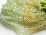 6.5-7mm Prehnite Faceted Rondelle Beads, Shaded Prehnite Beads Beads, Shaded