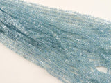 3.5-4.5 mm Aquamarine Faceted Rondelle Beads, Natural Aquamarine Faceted Beads