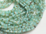 4mm Aqua Sea Green Opal Faceted Rondelle Bead, Natural Aqua Opal Bead, Aqua Opal