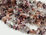 5x7 mm Multi Spinel Faceted Pear Beads, Natural Spinel Briolette Beads, Multi
