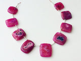 17x19 mm-21x42 mm Pink Solar Quartz, Solar Quartz Rectangle Beads, Drilled