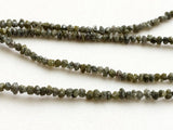 2.5-3.5mm Green Rough  Raw Natural Diamonds Beads (4IN To 8IN Option)