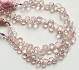 5-7 mm Rose Quartz Beads Faceted Heart Beads, Rose Quartz Briolettes, Rose