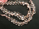 5-7 mm Rose Quartz Beads Faceted Heart Beads, Rose Quartz Briolettes, Rose