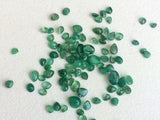 2x3mm - 4x6mm Emerald Plain Cabochons, Oval & Pear Shape Natural Emerald