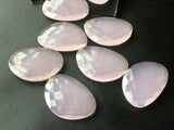 21x30mm Rose Pink Chaledony Rose Cut Stones, Rose Chalcedony Double Side Faceted