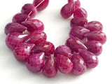 6x8mm - 9x11mm Ruby Faceted Teardrop Beads, Ruby Faceted Drops For Jewelry, Ruby