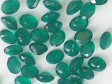 7x9mm Green Onyx Oval Cut Stone, Green Onyx Faceted Gem, Onyx Oval Cut Stones