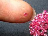 2.5-3mm Ruby Round Cut Stones, Natural Loose Ruby Gems, Faceted Ruby Cut Stones