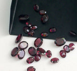 5x7mm - 8x10mm Garnet Oval Cut Gemstones, Loose Garnet Faceted Oval Stones