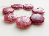 22-30 mm Pink Faceted Solar Quartz, Stalactite Slice, Natural Solar Quartz Slice