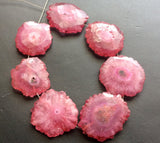 22-30 mm Pink Faceted Solar Quartz, Stalactite Slice, Natural Solar Quartz Slice