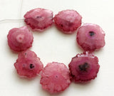 22-30 mm Pink Faceted Solar Quartz, Stalactite Slice, Natural Solar Quartz Slice