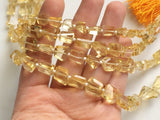 7-8 mm Citrine Step Cut Faceted Tumbles, Orange Citrine Beads, Natural Citrine