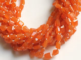 8-10 mm Carnelian Step Cut Faceted Tumbles, Orange Carnelian Beads For Jewelry