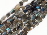10-12 mm Labradorite Step Cut Faceted Tumbles, Blue Fire Labradorite Tumble Bead