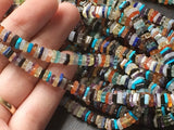 5 mm Multi Gemstone Heishi Beads, Multi Gemstone Flat Square Spacer Beads, Multi