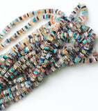 5 mm Multi Gemstone Heishi Beads, Multi Gemstone Flat Square Spacer Beads, Multi