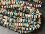 5 mm Multi Gemstone Heishi Beads, Multi Gemstone Flat Square Spacer Beads, Multi