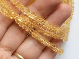 4-4.5 mm Citrine Heishi Beads, Natural Citrine Square Spacer Beads, Orange