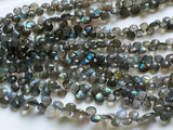 9 mm Labradorite Faceted Heart Beads, Labradorite Fire Gem Stone, Labradorite