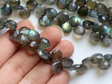 9 mm Labradorite Faceted Heart Beads, Labradorite Fire Gem Stone, Labradorite