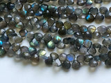 9 mm Labradorite Faceted Heart Beads, Labradorite Fire Gem Stone, Labradorite