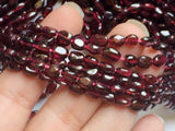 6-8mm Garnet Oval Beads, Natural Garnet Oval Beads, Garnet For Jewelry, 13 Inch
