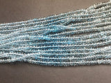 3.5-4mm Blue Topaz Rondelle Bead, Natural Blue Topaz Plain Rondelles, Blue Topaz