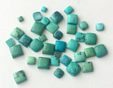 8-11mm Tibetan Turquoise Plain Cabochons, Original Smooth Square Turquoise