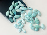 6x12mm - 10x20mm Larimar Plain Cabochons, Original Larimar Smooth Marquise