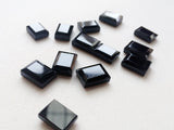 9x11-9x12mm Black Onyx Rectangle Table Cut Cabochon, Faceted Onyx Gemstones