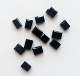 9x11-9x12mm Black Onyx Rectangle Table Cut Cabochon, Faceted Onyx Gemstones